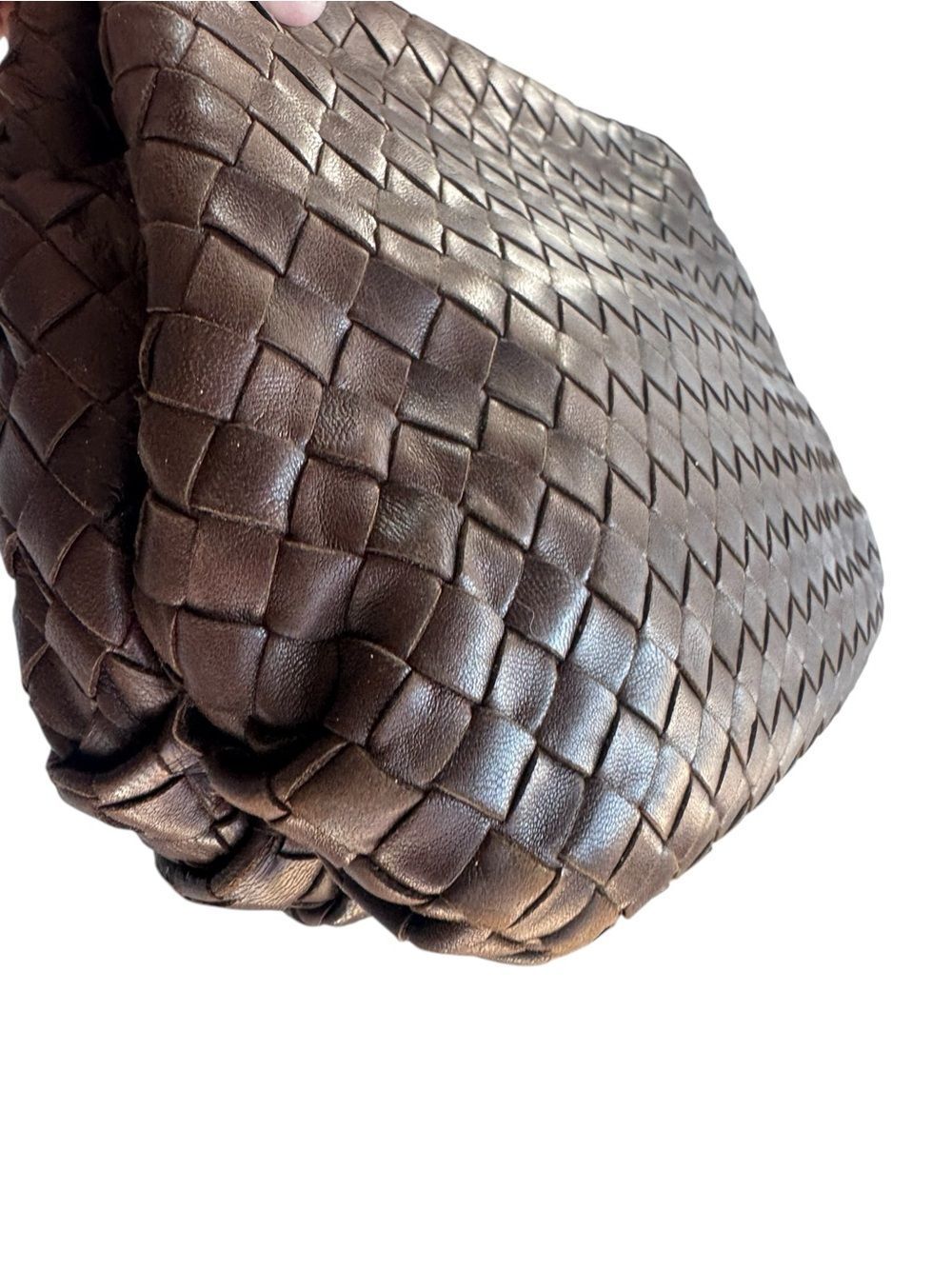 Bottega Veneta Brown Intreciatto Top Handle Vintage Mini Jodie Bag Auth - Picture 9 of 14